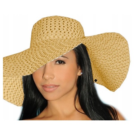 KAPELUSZ damski PLAŻOWY wakacyjny DUŻY NATURALNY