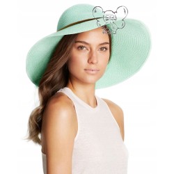 KAPELUSZ damski PLAŻOWY LARA GĘSTY SPLOT MIĘTOWY