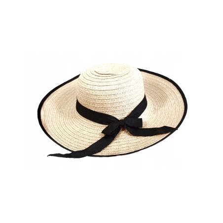 KAPELUSZ damski PLAŻOWY SŁOMKOWY ECRU C-LAM