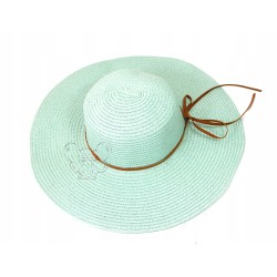 KAPELUSZ damski PLAŻOWY LARA GĘSTY SPLOT MIĘTOWY