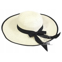KAPELUSZ damski PLAŻOWY SŁOMKOWY ECRU C-LAM
