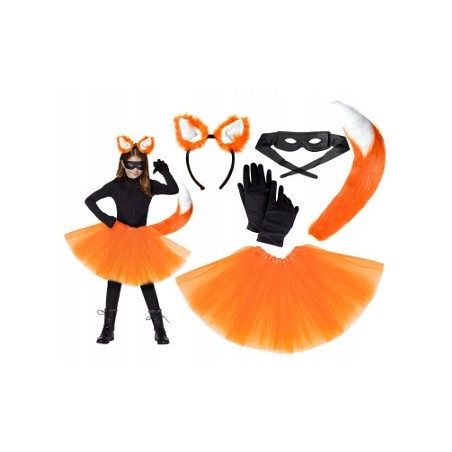 KOSTIUM LISA 5 ELEMENTÓW LIS RABUŚ 40CM POMARAŃCZ