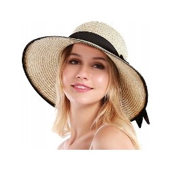 KAPELUSZ PLAŻOWY LETNI 58 LAMÓWKA RONDO 9CM ECRU