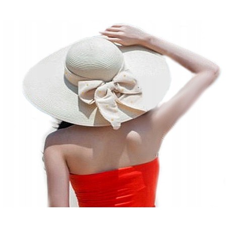 KAPELUSZ damski PLAŻOWY lniany LEN na morze ECRU