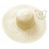 KAPELUSZ damski PLAŻOWY wakacyjny DUŻY ECRU/ECRI
