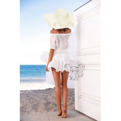 KAPELUSZ damski PLAŻOWY wakacyjny DUŻY ECRU/ECRI