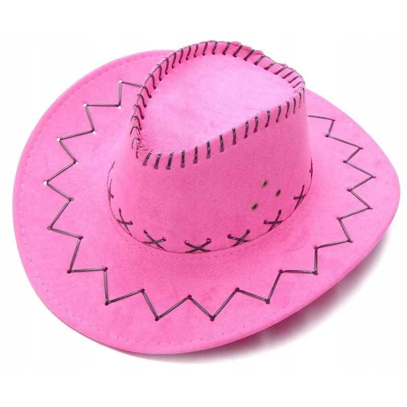 kapelusz kowbojski RÓŻOWY ZAMSZ RÓŻ 56 58