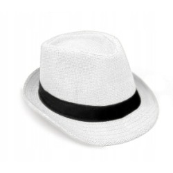 KAPELUSZ HAWANA NATURALNE WŁÓKNO 58 TRILBY BIAŁY