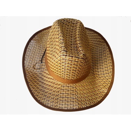 Kapelusz kowbojski ażurowy pleciony