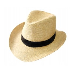 KAPELUSZ PANAMSKI PROFILOWANY KOWBOJ 58 beż melanż