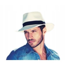 KAPELUSZ PANAMSKI PROFILOWANY KOWBOJ 58 beż melanż