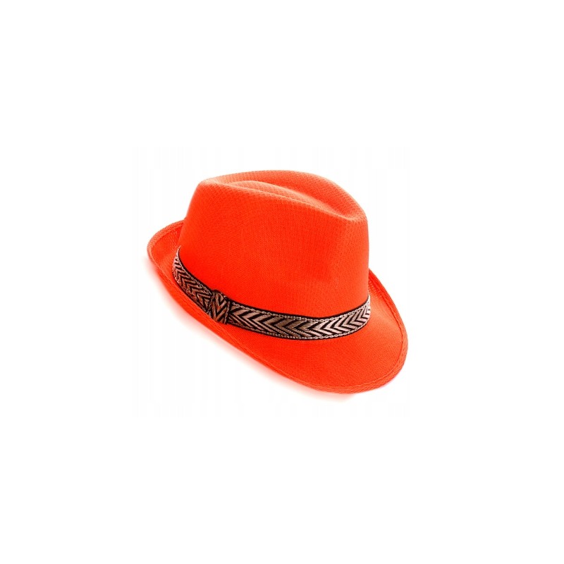 KAPELUSZ JACKSON CAPONE TRILBY FEDORA POMARAŃCZOWY