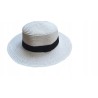 KAPELUSZ PLAŻOWY LETNI toczek biały z lamówką