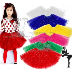 SPÓDNICZKA tiulowa brokat GWIAZDKI GRANAT 30CM