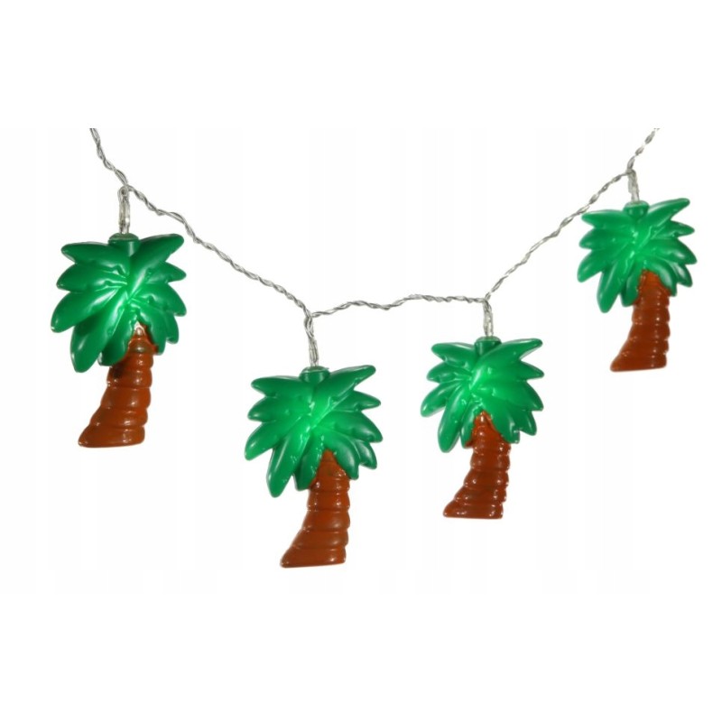 LAMPKI ŁAŃCUCH LED palmy PALMA 9CM HAWAJSKIE 150