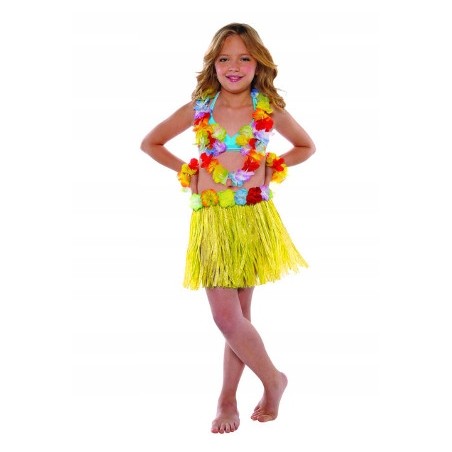 SPÓDNICZKA HAWAJSKA TRAWIASTA 30 cm LUAU ŻÓŁTA